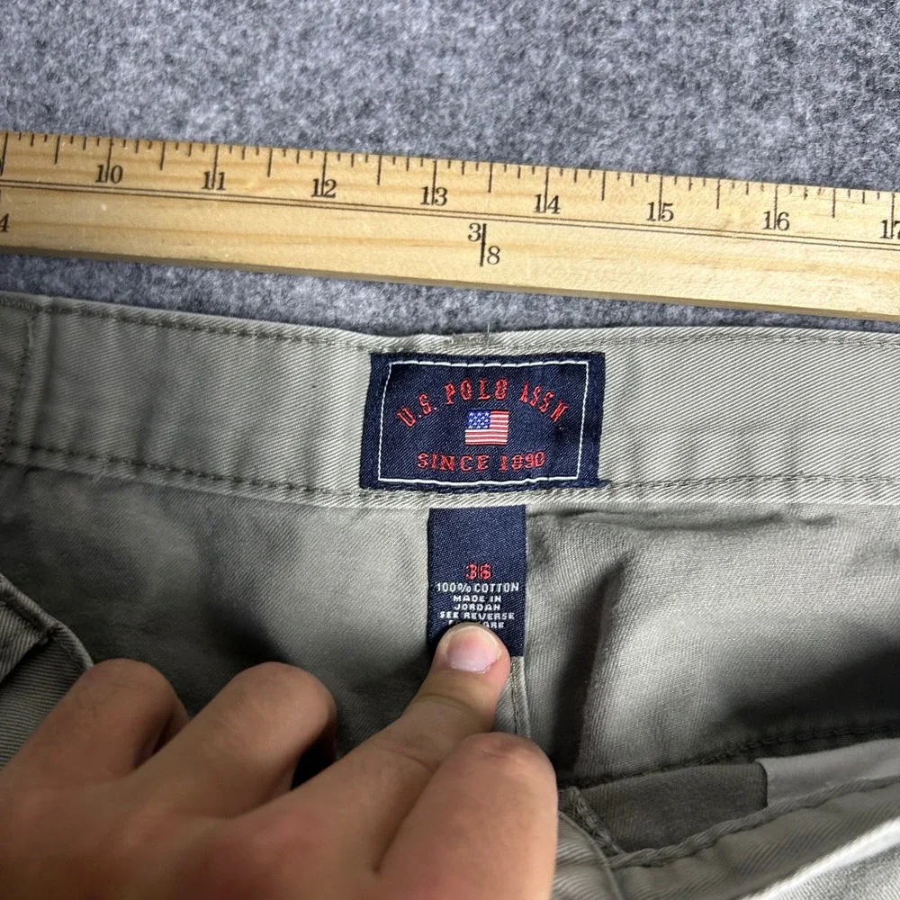 US Polo Assn Cargo Shorts Khaki Tan Baggy Skater Y2K Retro Size 36